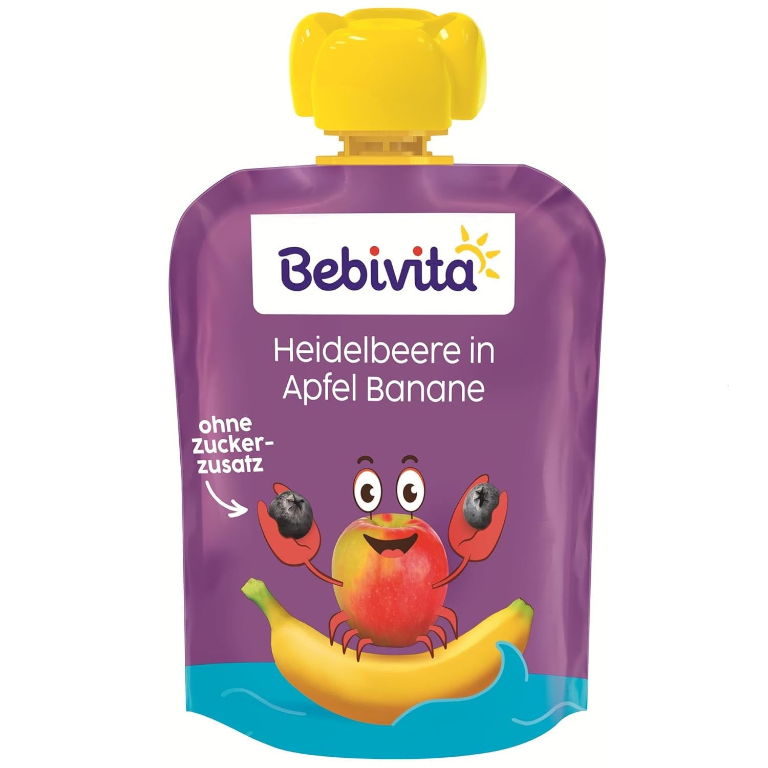Pressbara blåbärs-, äpple- och bananpåsar - 16 (4 förpackningar, 4 x 90 g vardera), utan tillsatt socker, glutenfri, idealisk för hämtmat och snacks på språng