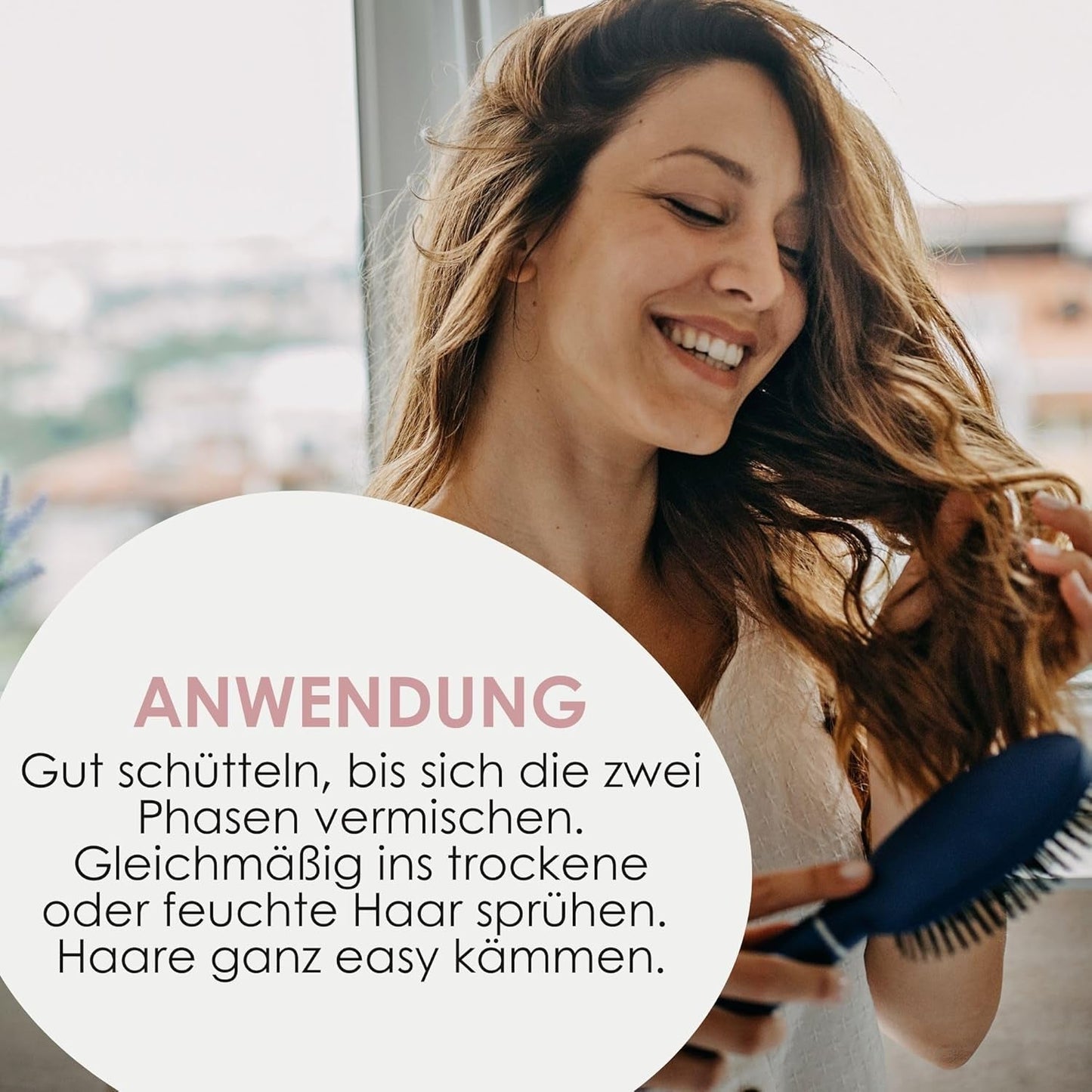 Jean & Len Knot Remover 2-Phase Leave-In Conditioning Spray, lämplig för alla hårtyper, reder ut håret och förbättrar kambarheten, fräsch doft, trasselfri, silikon- och parabenfri, vegan, 100ml Detangling-produkter Naty Shop