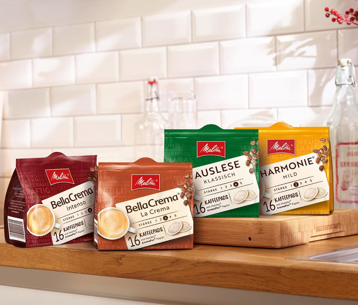 Melitta BellaCrema Intenso gemahlener Röstkaffee i Kaffee-Pads 10 x 16 Pads & Harmonie mild gemahlener Röstkaffee i Kaffee-Pads 10 x 16 Pads