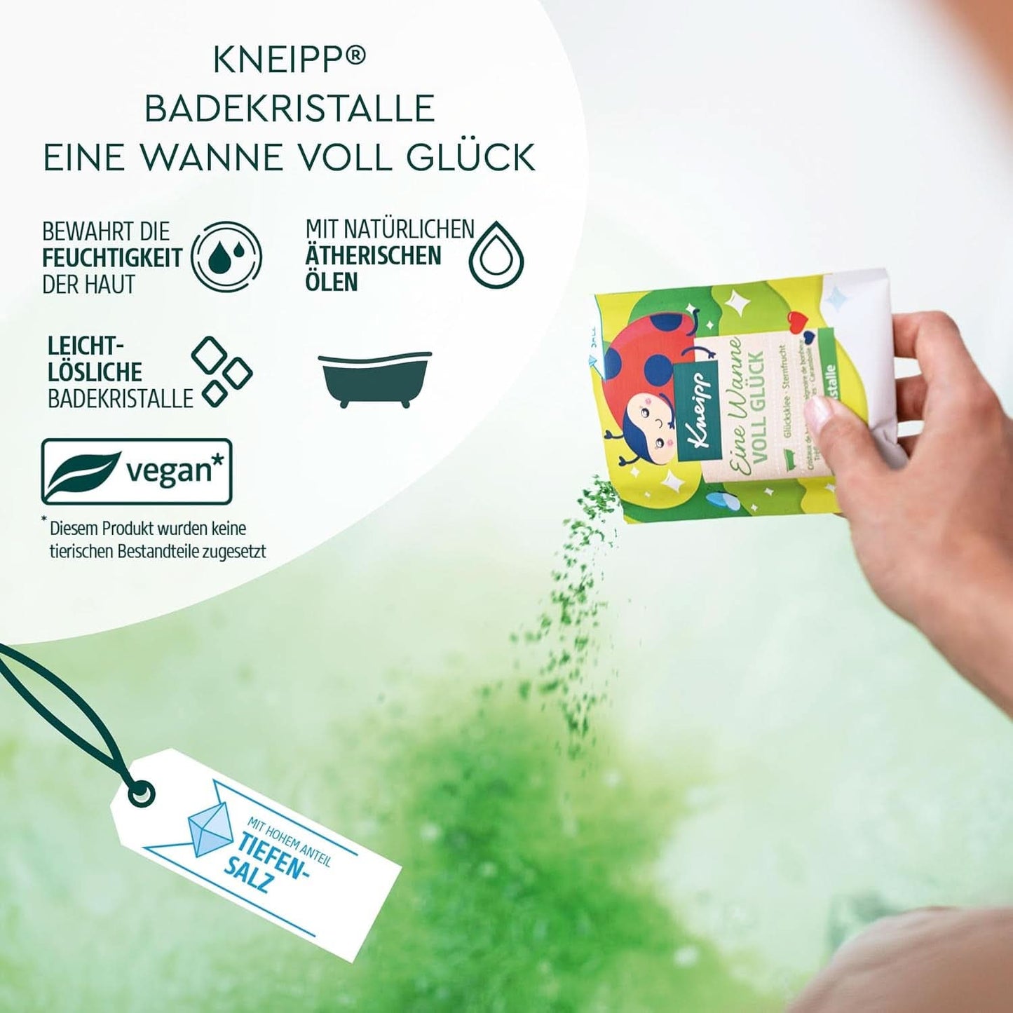 Kneipp, badkristaller, med naturliga extrakt av stjärnfrukt och lycklöver, med en hög andel Luisenhaller salt, 60 gram Dusch och bad Naty Shop