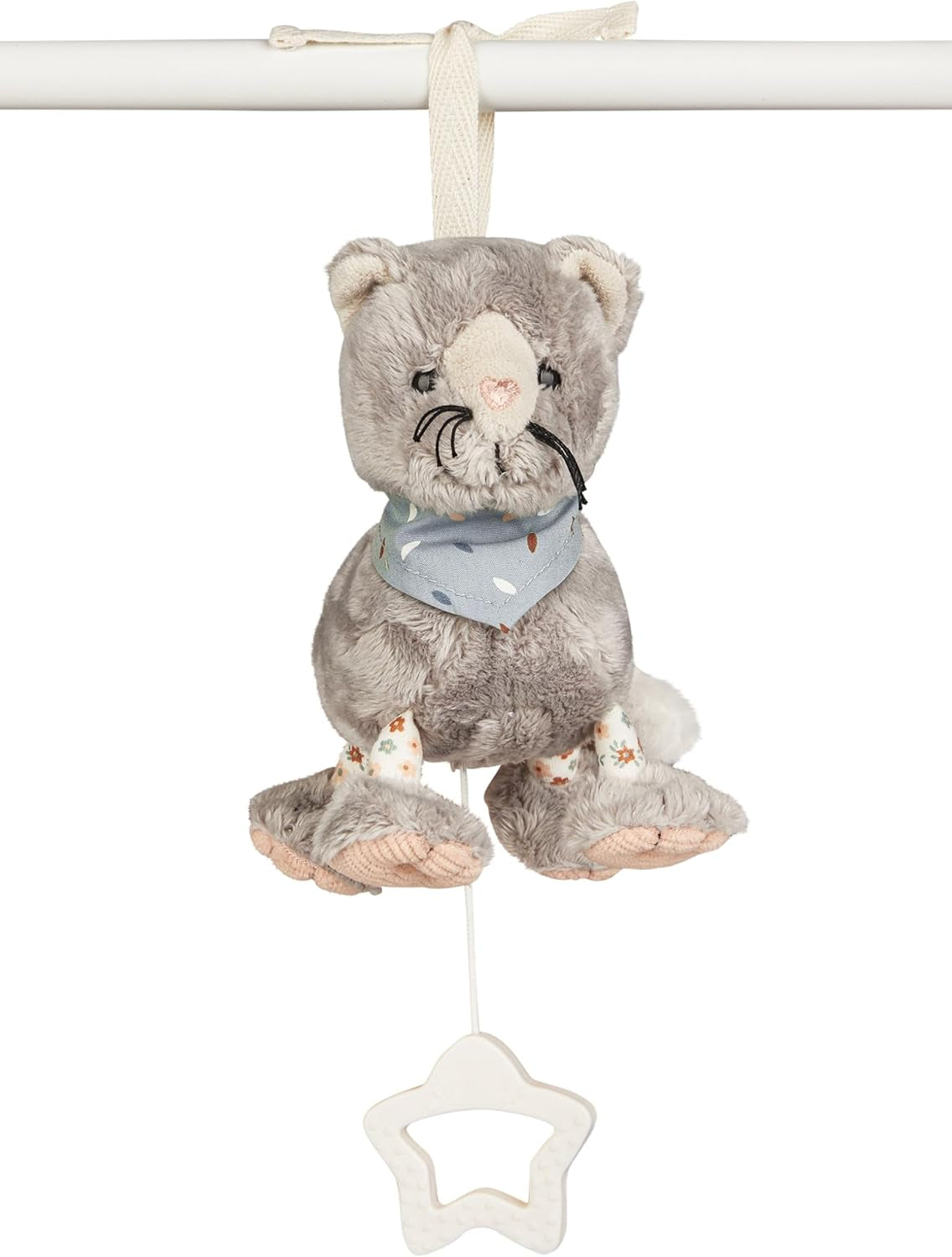 Sterntaler S cat Lilly speldosa - babyspeldosa av mjukt tyg - plyschleksak för barn att knyta - sömnhjälp har en lugnande effekt hemma och på språng, grå Toys Bebe Naty Shop