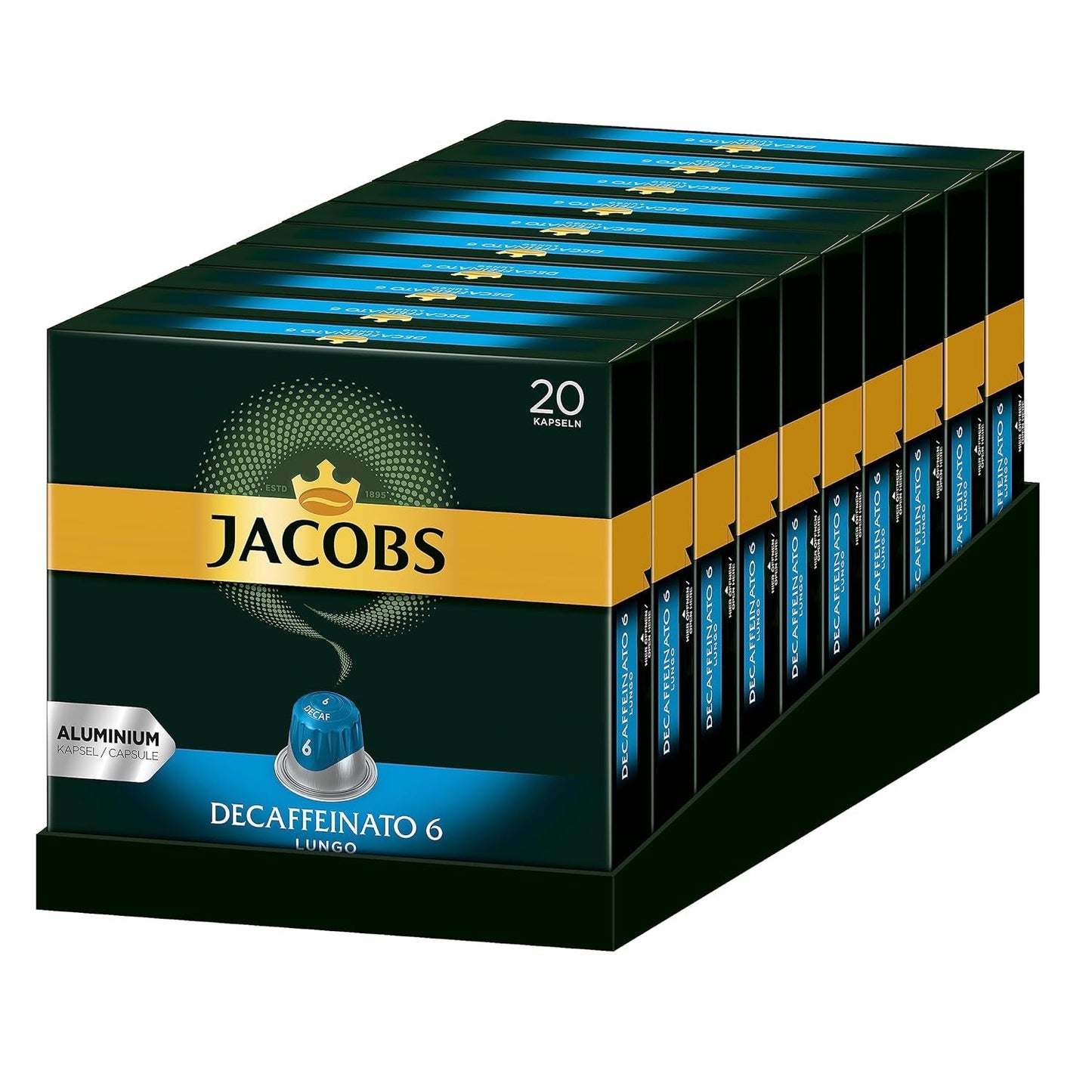 Kaffeekapseln Lungo Classico (nur für kurze Zeit) Megapack XXL & Kaffeekapseln Lungo Decaffeinato- Intensität 6-200 Nespresso-kompatibel Kapseln, 10er Pack, 10 x 20 Getränke