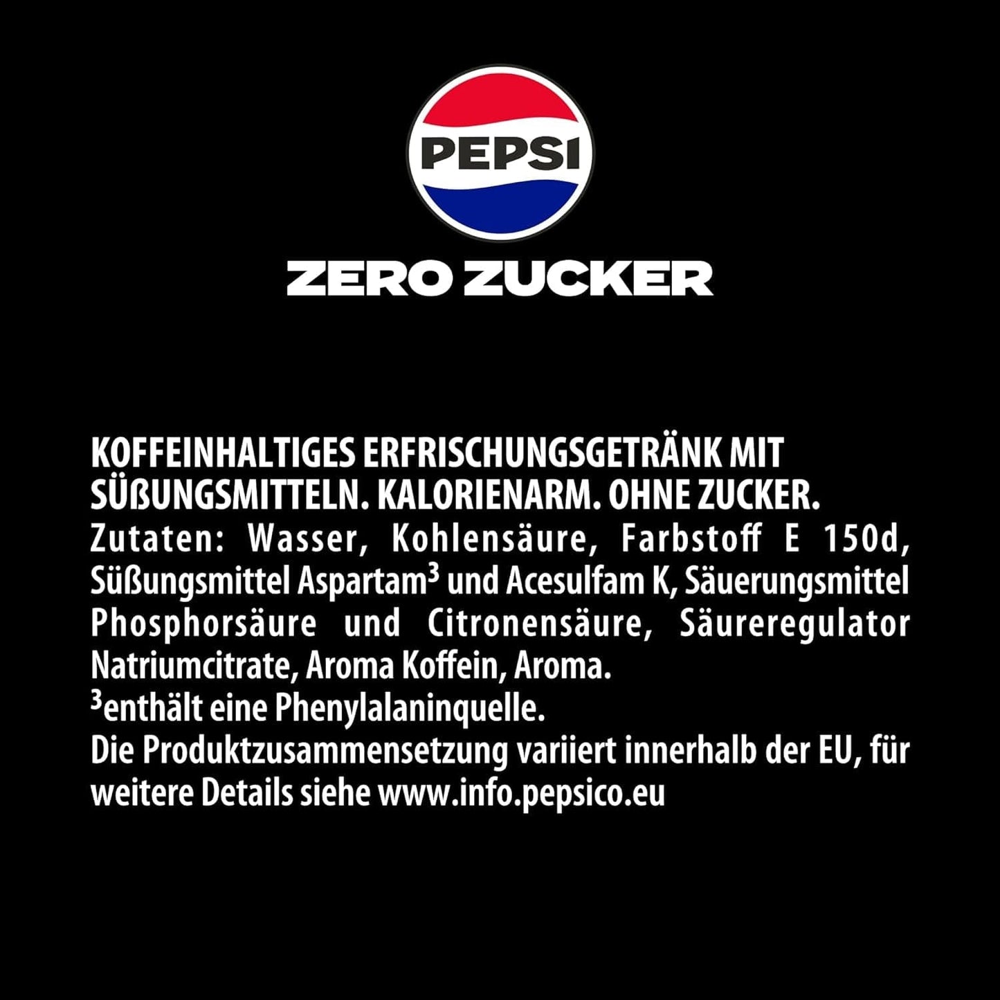 Pepsi Zero Sugar, Läsk utan socker från Pepsi, utan kalorier, set 6 x 1,75 liter Alkoholfria drycker Naty Shop