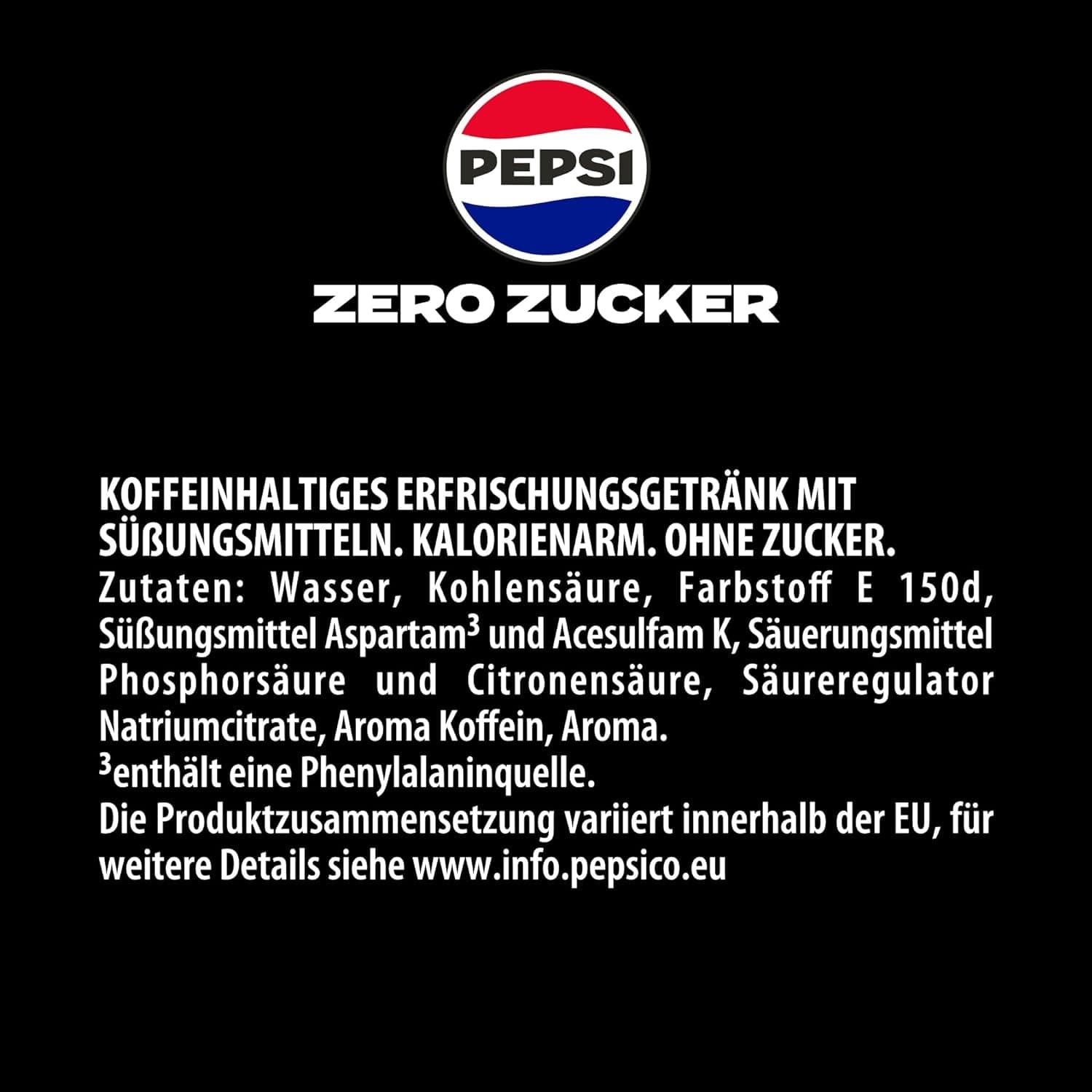 Pepsi Zero Sugar, Läsk utan socker från Pepsi, utan kalorier, set 6 x 1,75 liter Alkoholfria drycker Naty Shop