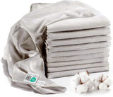MAKIAN Muslin Squares, paket med 10, 80x80 cm, Oeko-TEX® Standard 100 Certified, 10 Premium Burp-dukar - Dubbelvävda tygrutor / Muslin Squares, Kokbeständig - Vit