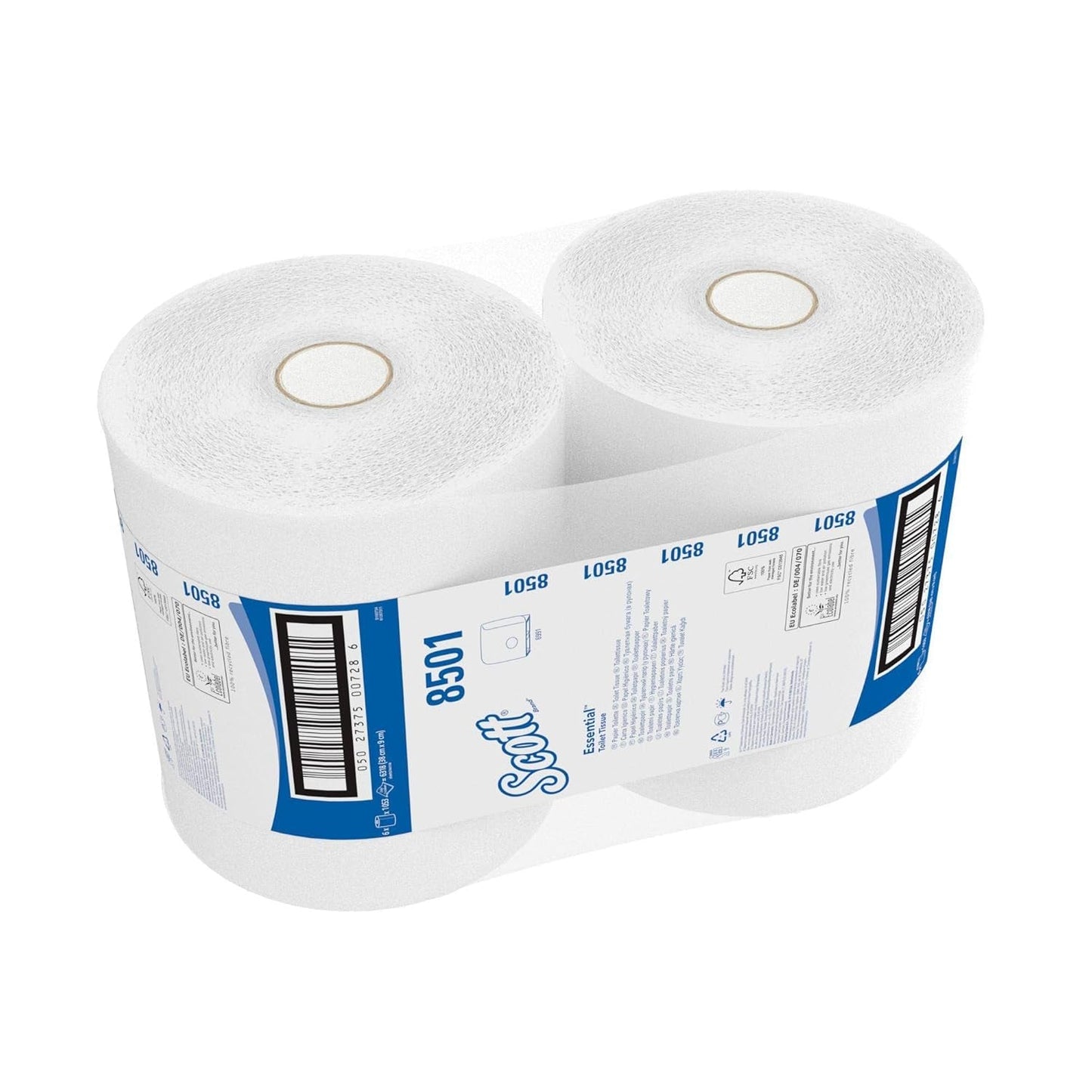 Scott Essential Jumbo toalettrulle 8501 - toalettpapper Jumborulle - 6 rullar X 1 053 ark 2-lagers toalettpapper (totalt 2 400 M)
