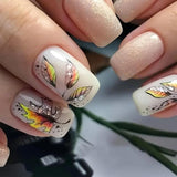 6 Blatt Herbst Nagelsticker,Ahornblatt Selbstklebend Nagelaufkleber,Herbst Nagelsticker,Nageldesign Zubehör,Nagelkonstklistermärke,Selbstklebende Deko Für Nägel