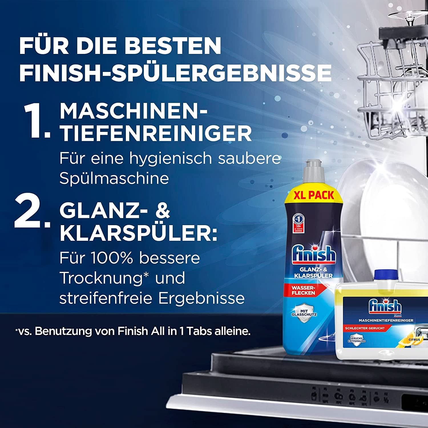 Finish Deep Machine Cleaner Citrus - flytande maskinrengöringsmedel mot kalk och fett för en ren diskmaskin - Naty Shop ekonomipaket
