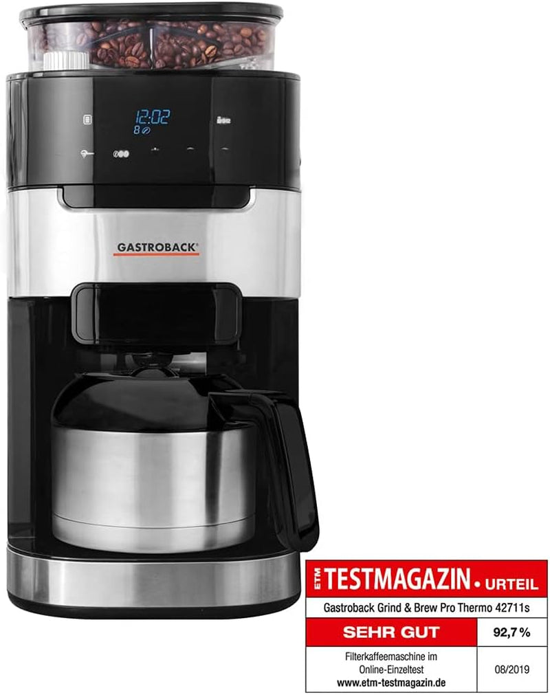 GASTROBACK Grind & Brew Pro termisk espressomaskin, silver, svart