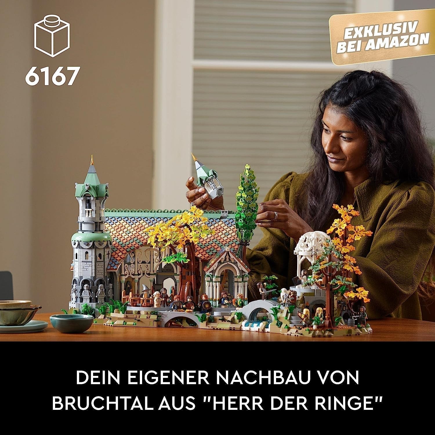 LEGO Icons The Lord Of The Rings: Rivendell - Vuxensamling och visningsset med 15 unika minifigurer inklusive Gandalf, Legolas, Aragorn och Frodo, exklusivt på Amazon - 10316 Byggset Besuche den LEGO-Store