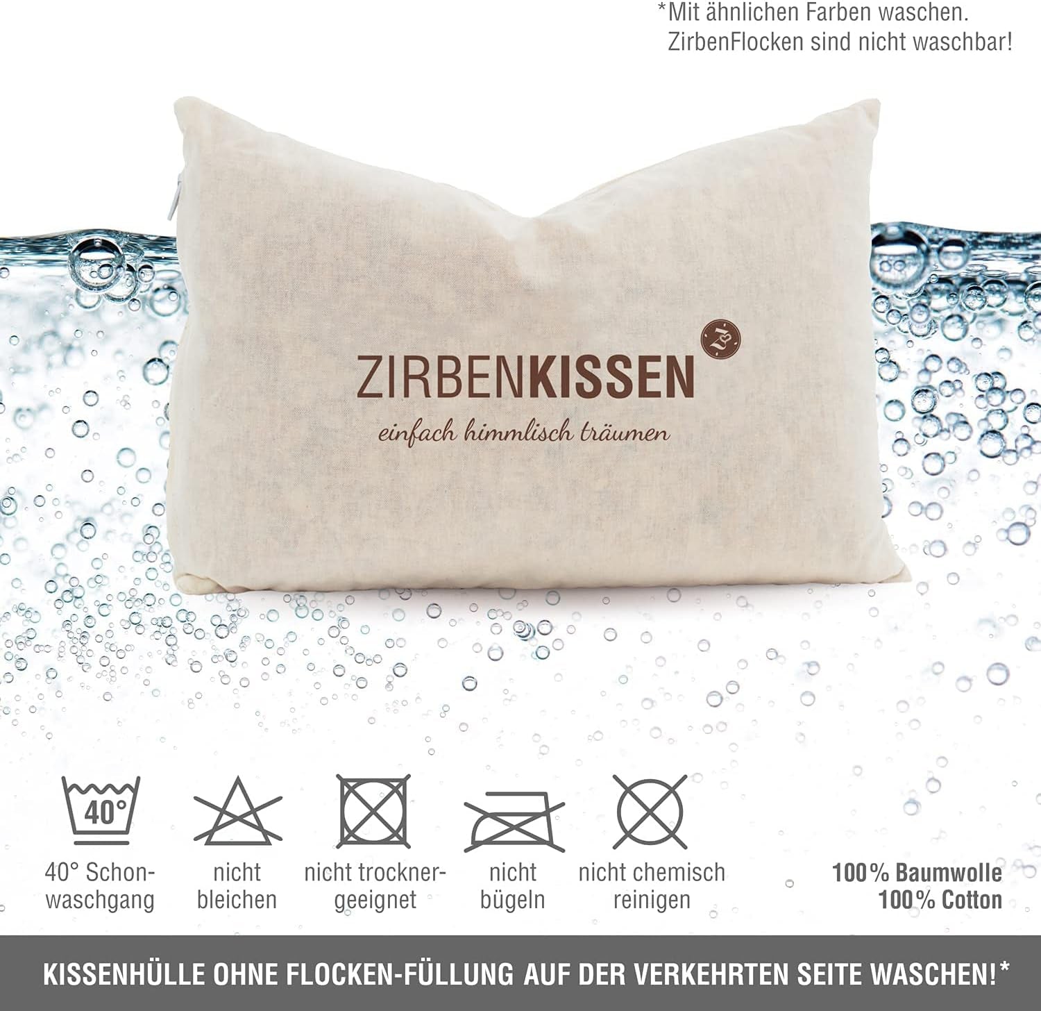 schweizisk furu familj schweizisk furu kudde Helt enkelt himmelskt drömmande 30X20 cm, trä, naturlig, 1 st (1 pack) Naty Shop standard kuddar