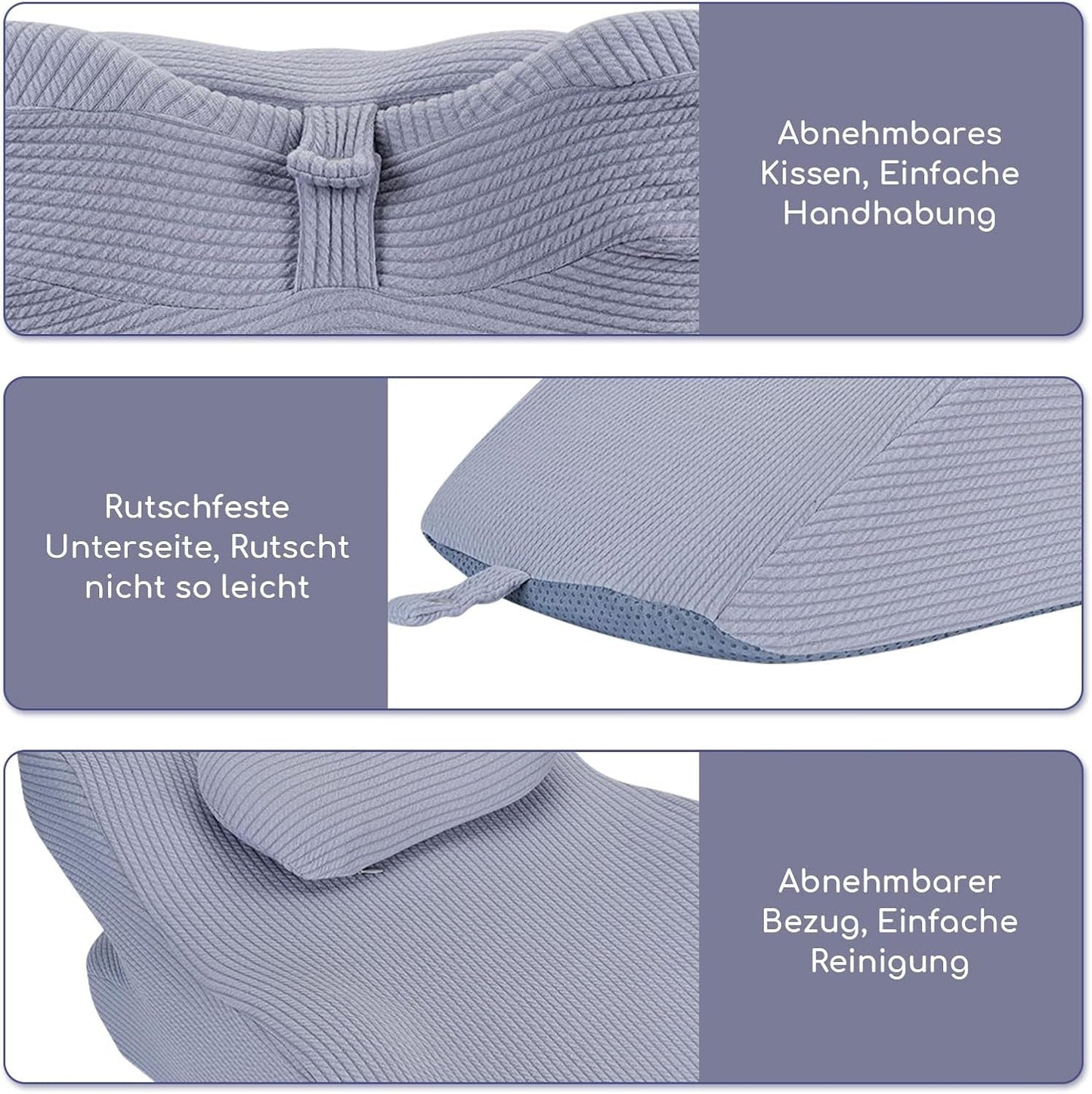 Läskudde för säng och soffa, fjäderkudde, memory foam sängkudde, sidokudde, ergonomisk ryggstödskudde för att läsa och titta på TV