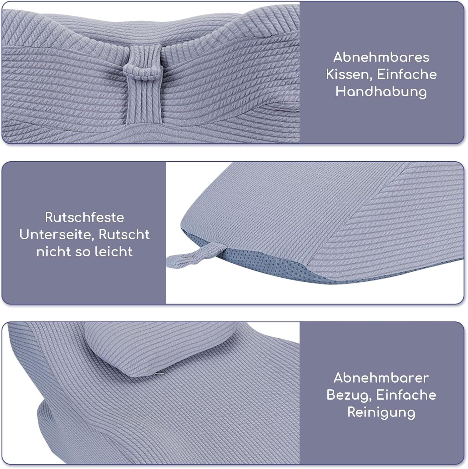 Läskudde för säng och soffa, fjäderkudde, memory foam sängkudde, sidokudde, ergonomisk ryggstödskudde för att läsa och titta på TV