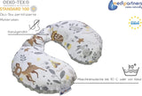 Medi Partners Baby Nackkudde Nackstöd 100% Bomull / Minky Baby Nackkudde för bilvagn Resor Sömn Nackkudde Snooze Roll (REH med Grå Minky) Cervikala ortopediska kuddar Naty Shop