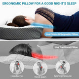 Elviros Memory Foam Ortopedisk kudde Nacksmärtskudde Sovkudde Ergonomisk nackkudde Nackstödskudde Anti-snarkningskudde för sidoslipare Magsömmar Vita cervikala ortopediska kuddar Naty Shop