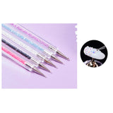 5 Stück Nagel Pinsel Set, Nageldesign Pinsel, Nail Art Dotting Tools, Dual-Ended Professional Acryl Nail Art Pen för DIY Nail Art Design
