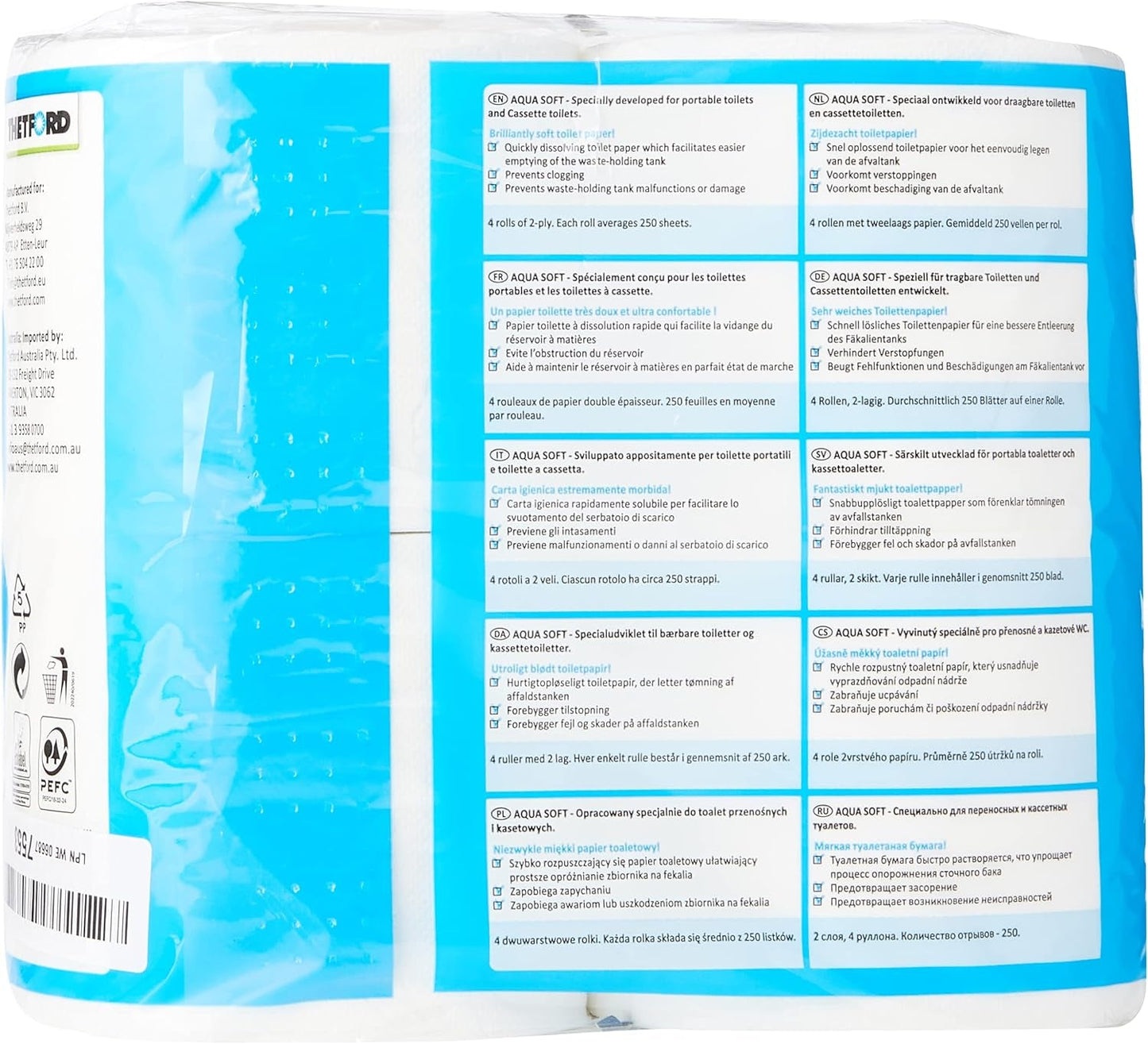 Aqua Soft Toalettpapper Bärbart Toalettpapper 4 rullar/flaskor Campingtoaletter Utomhuscampingtoalettpapper