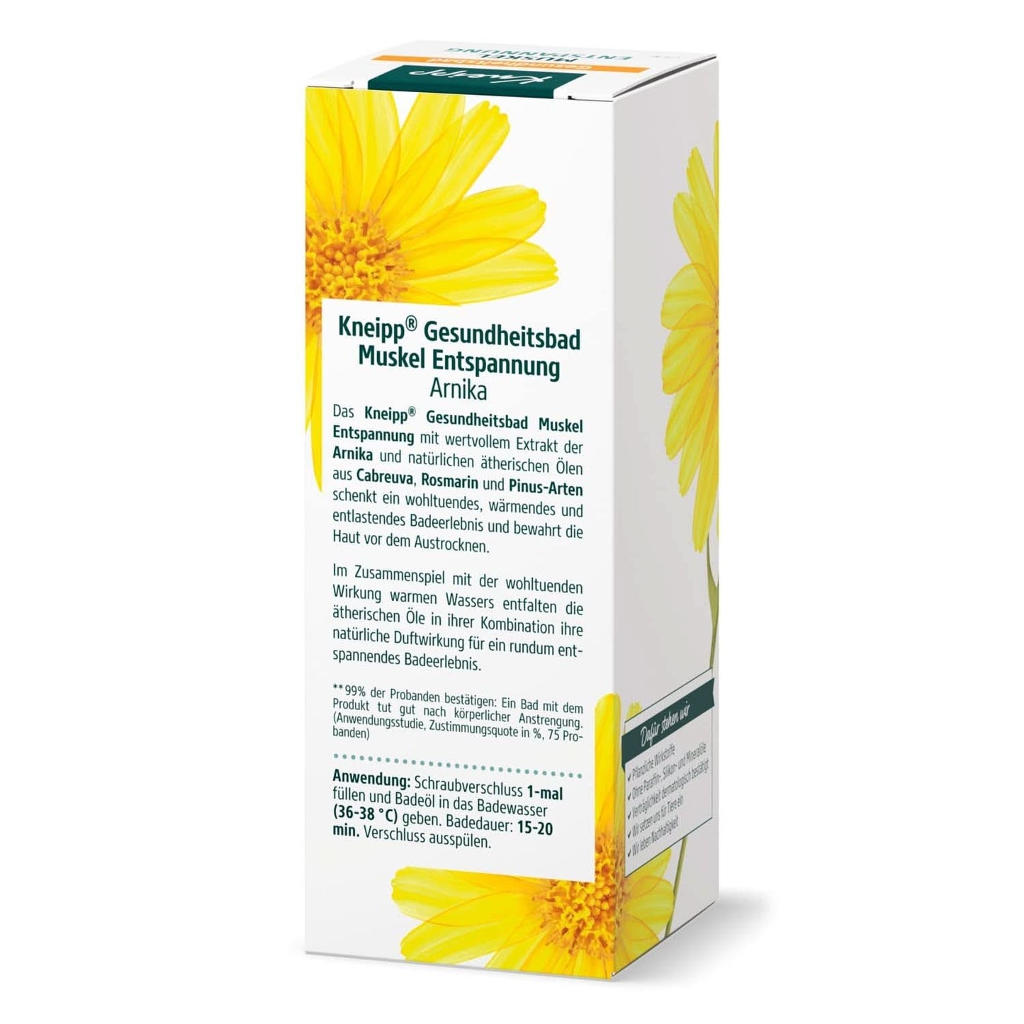 Kneipp hälsobad, muskelavslappning, badolja med arnicaextrakt och eteriska oljor från Cabreuva, rosmarin och pinus arter, vitaliserar och läker efter fysisk ansträngning, 100 ml Naty Shop