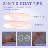 Btartbox Extra Korta Soft Gel Nails Heltäckande Mandel Korta Nagelspetsar 160 st Fördesignade XCOATTIPS konstgjorda naglar Mandel Korta nageltips för nagelförlängning