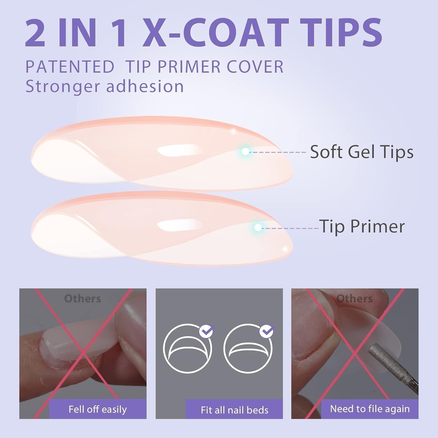 Btartbox Extra Korta Soft Gel Nails Heltäckande Mandel Korta Nagelspetsar 160 st Fördesignade XCOATTIPS konstgjorda naglar Mandel Korta nageltips för nagelförlängning