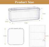 INMORVEN Nail Storage Box Set - 14 genomskinliga spiklådor + 1 stor ask och 60 självhäftande skivor - Idealisk för förvaring av lösnaglar, gelnageltillbehör och nagellack (14 stycken i ett lager)