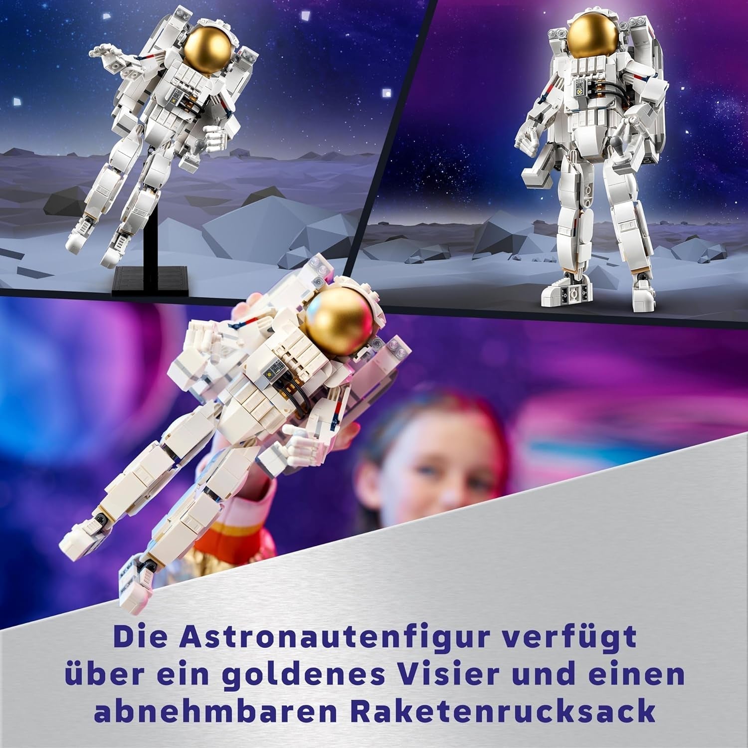 LEGO Creator 3In1 rymdastronautleksak, hund- och rymdskeppsmodellsats för barn, dagisdekorationer, kreativ present för pojkar och flickor 9 år gamla 31152 Byggset Besuche den LEGO-Store