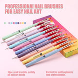 10 Stück Nagel-Art-Pinsel, Nagel-Gel-Nagellack-Malpinsel, Zeichenstift, Nagel-Liner-Pinsel Och Nagel-Dotting-Stift Für Gel-Nagellack, DIY, Maniküre, Salon Zu Hause