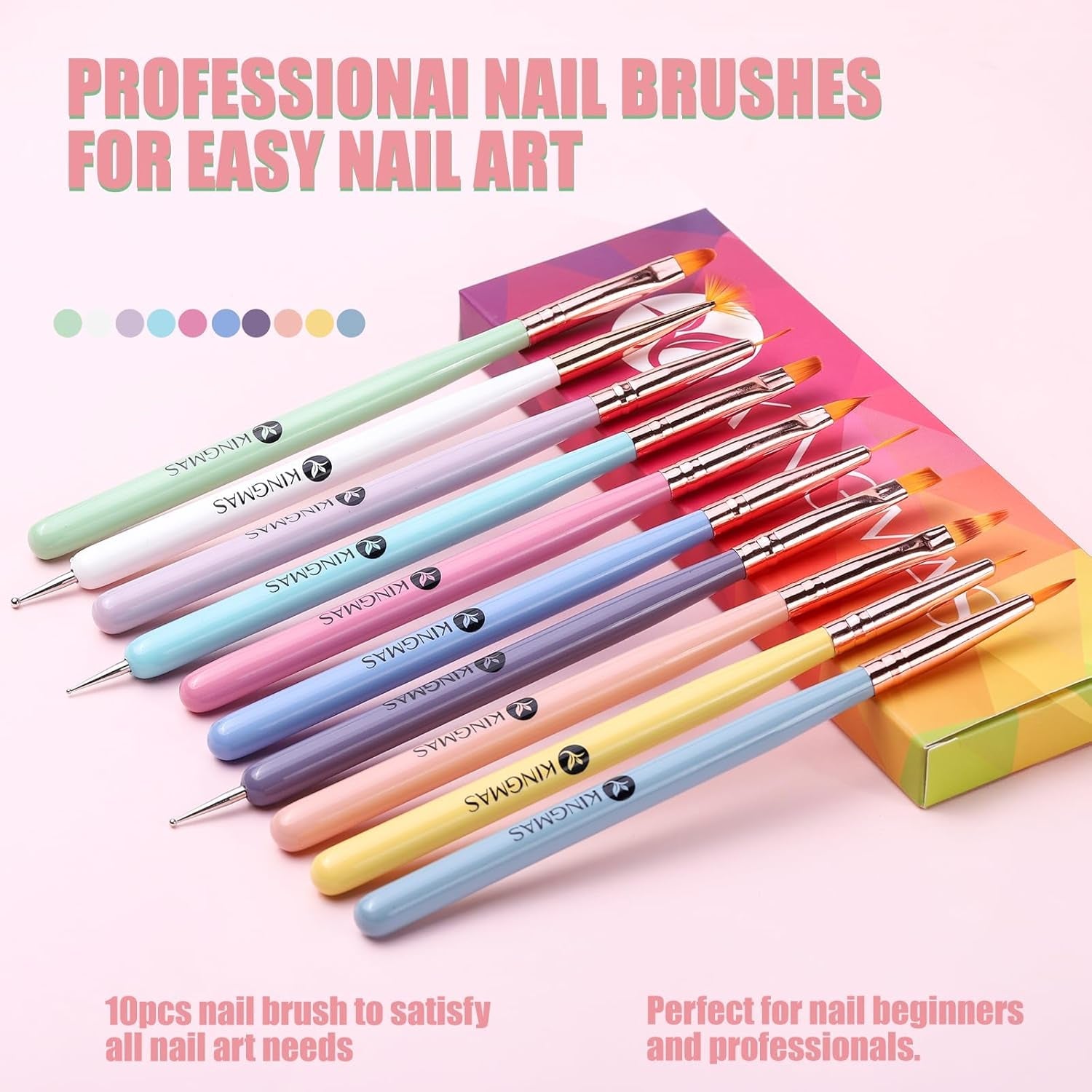 10 Stück Nagel-Art-Pinsel, Nagel-Gel-Nagellack-Malpinsel, Zeichenstift, Nagel-Liner-Pinsel Och Nagel-Dotting-Stift Für Gel-Nagellack, DIY, Maniküre, Salon Zu Hause