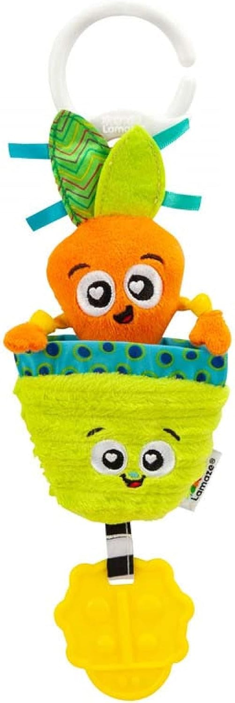 LAMAZE Bea the Banana, Clip on barnvagn och barnvagn Newborn Toy, Babysensorisk leksak med färger och ljud, utvecklingsleksak för pojkar och flickor 0-24 månader, gula babyleksaker Naty Shop Klara morot