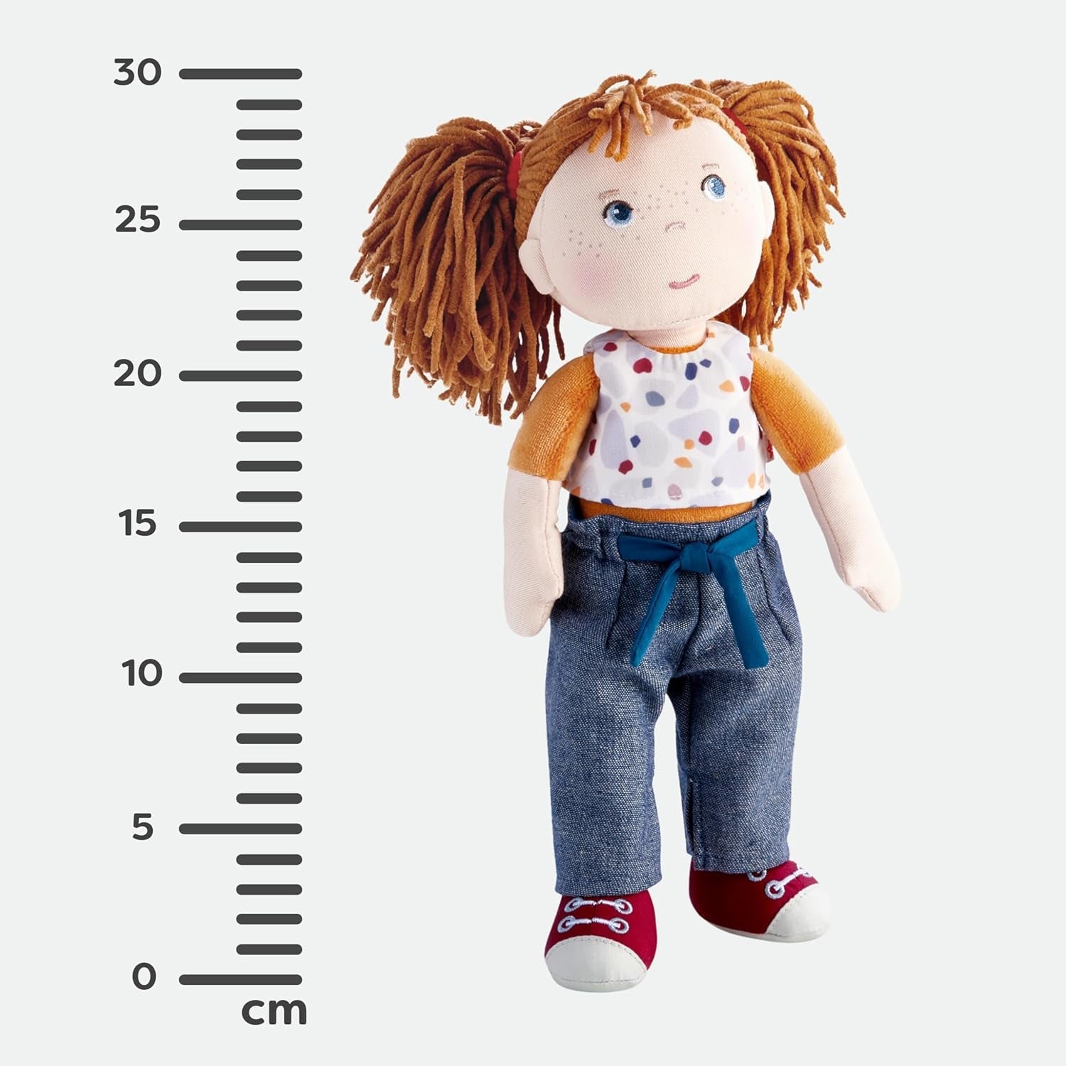 HABA Malou docka - 30 cm hög mjuk docka för att leka och kramas - Mjuka och tvättbara material - Idealiskt alternativ till plyschdockor - Lämplig för barn från 1,5 år - 2010818001