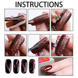 Nail Art Werkzeug Magnetstift, 10 Stück Nagel Magnet Stick Tool Set, Nagel Magnet Stift Und Starker Magnet Lager Punktierungsstifte Für DIY 3D Magnetics Katzenauge UV Gel Polnisch Nagel Kunst