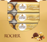 Ferrero Rocher - Krispiga och krämiga hasselnötspraliner - Alla hjärtans dag-present till honom och henne - 16 förpackningar med 4 individuella praliner