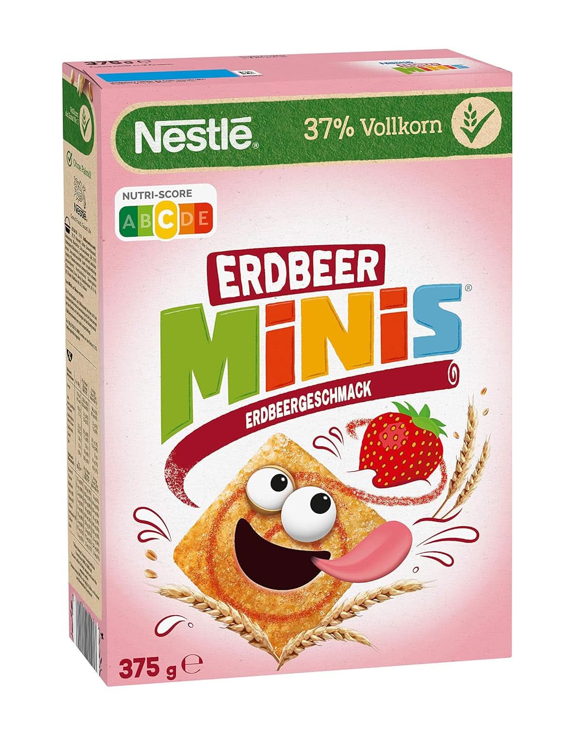 NESTLE Strawberry Minis, flingor med jordgubbssmak och fullkornsmjöl, set 7 x 375 gram Cereals Naty Shop