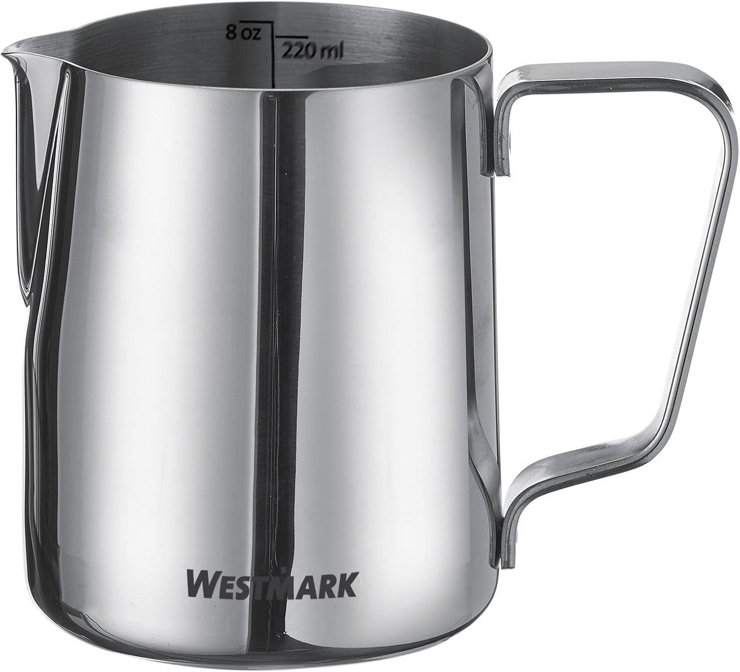 Westmark Brasilia Mjölkkaraff 200 ml - idealisk för kaffegrädde, mjölk, honung och andra kaffe- och tetillsatser, baristatillbehör - rostfritt stål
