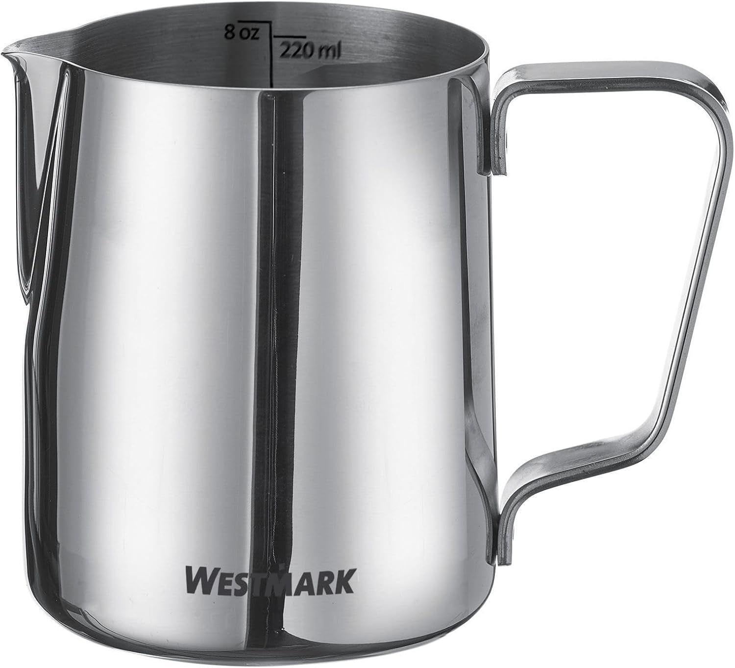 Westmark Brasilia Mjölkkaraff 200 ml - idealisk för kaffegrädde, mjölk, honung och andra kaffe- och tetillsatser, baristatillbehör - rostfritt stål