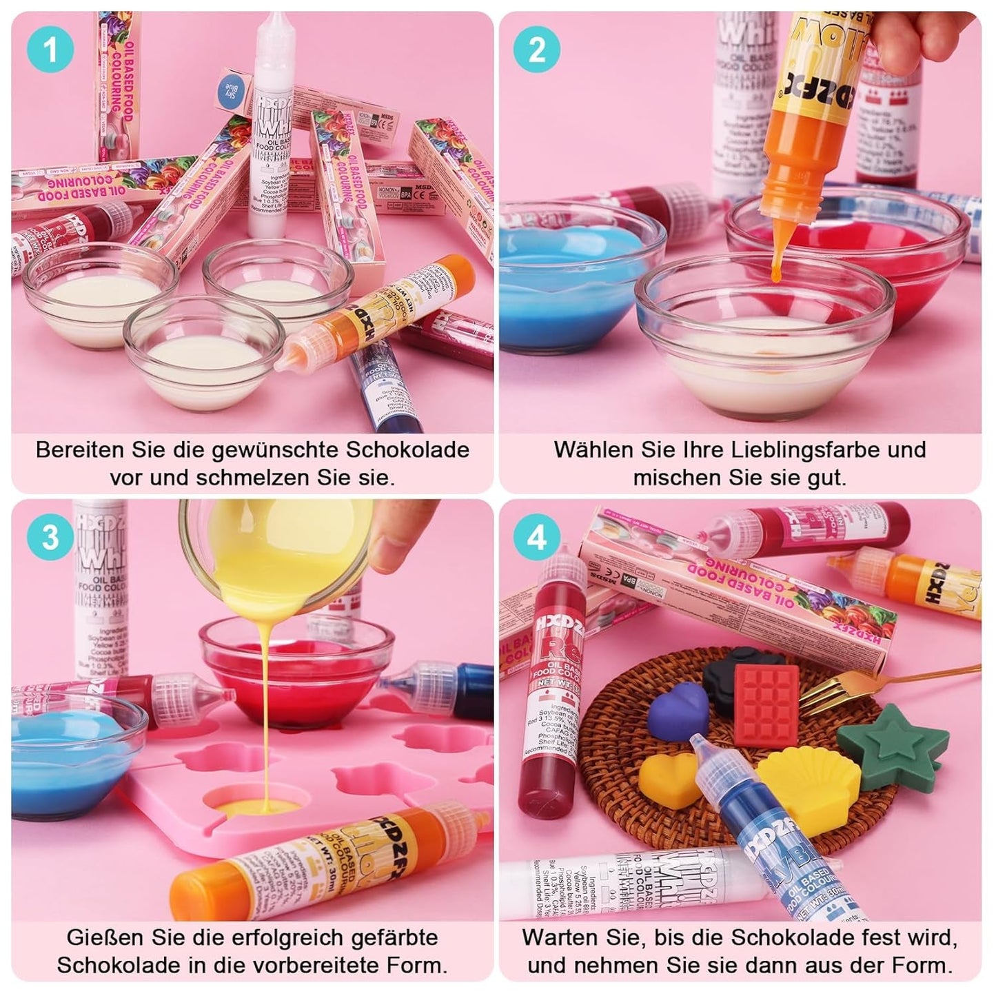 Fettlöslig matfärgning - 30 ml koncentrerad oljebaserad matfärgning för choklad matfärgningsset för tårtdekorering, fondant, smörkräm, bakning, hantverk (marinblå)
