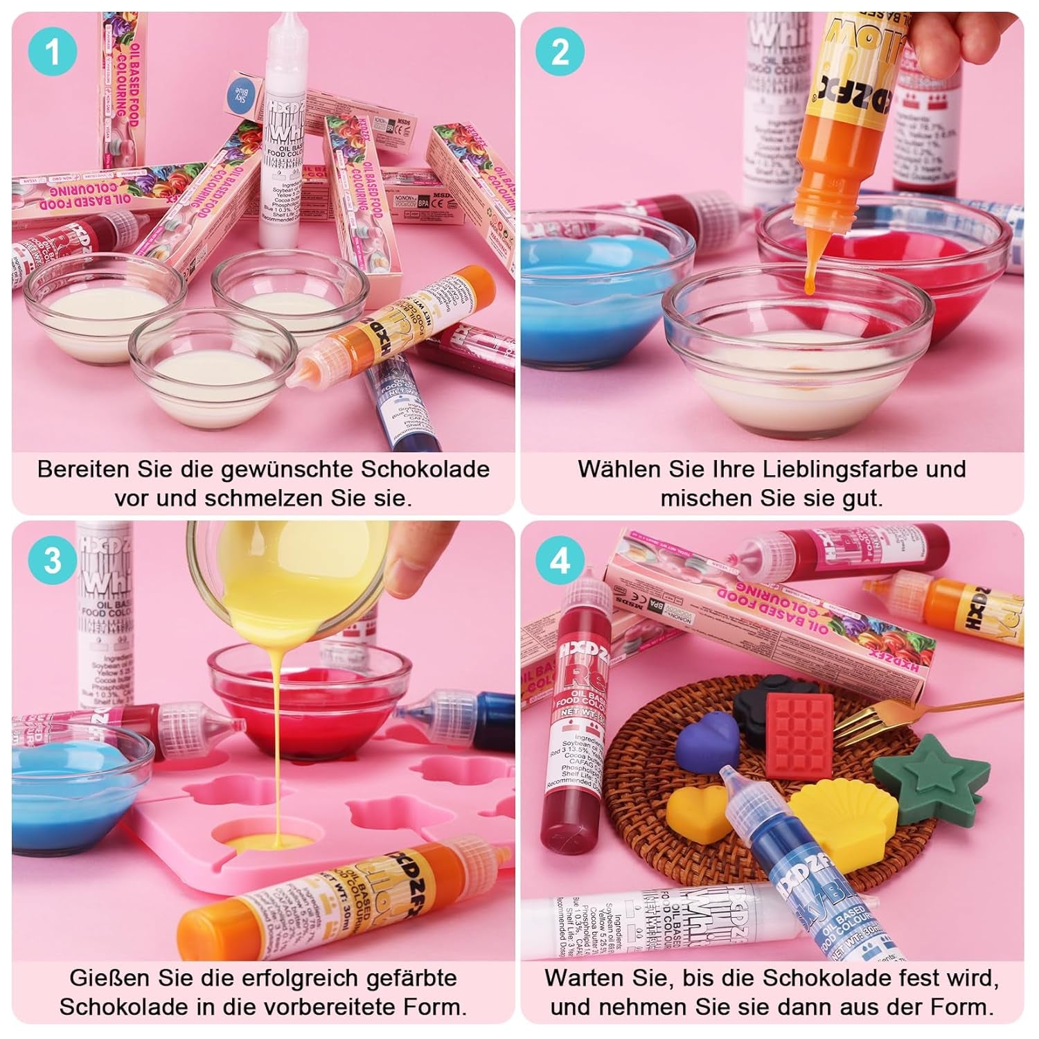 Fettlöslig matfärgning - 30 ml koncentrerad oljebaserad matfärgning för choklad matfärgningsset för tårtdekorering, fondant, smörkräm, bakning, hantverk (marinblå)