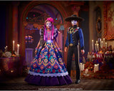 2022 Día De Muertos barbiedocka med rufsig traditionell klänning, blomsterkrans och Calavera ansiktsfärg, present till samlare