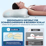Cloudétoile Nackkudde Memory Foam Kudde - 2 i 1 Ergonomisk ortopedisk kudde Visco Foam Kudde Side Sleeper Nackstöd Kudde Höjd Justerbar Memory Foam Kudde Vit 64X38X12cm Cervikala ortopediska kuddar Naty Shop