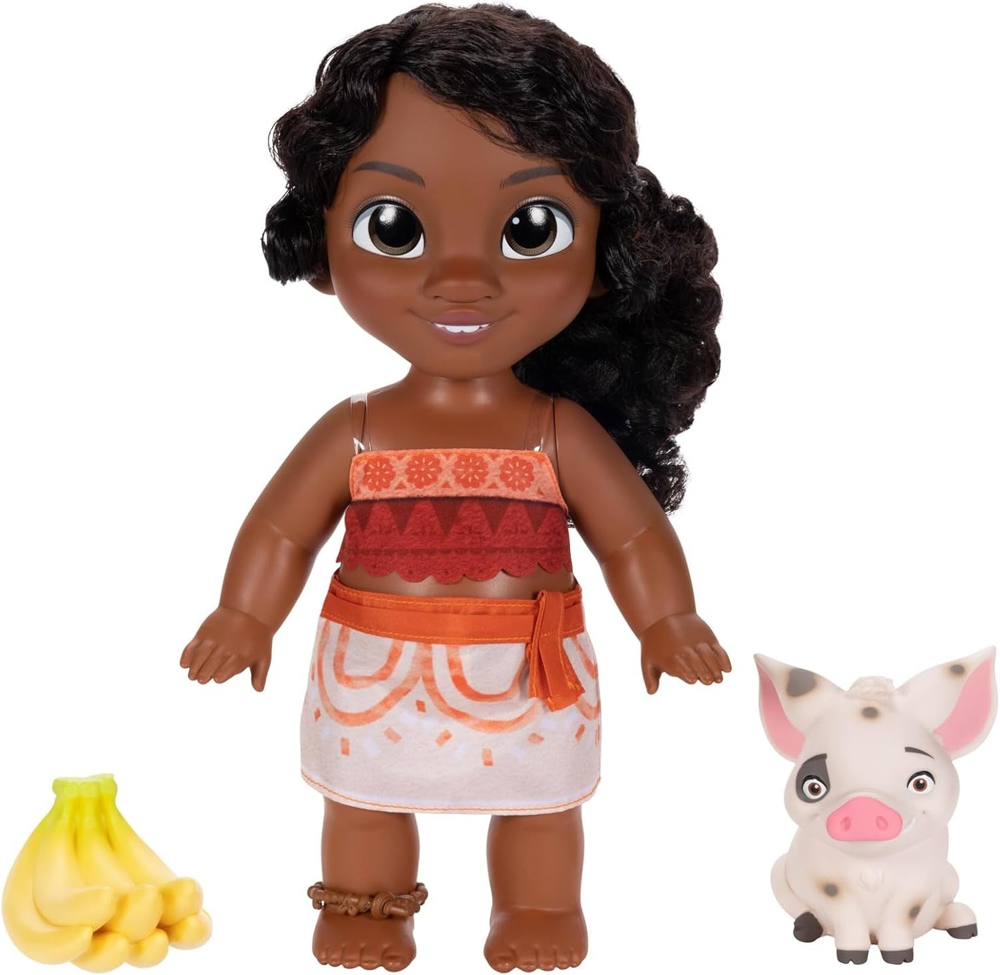 Jakks Pacific Moana 2 Little Sister Simea Doll and Pua Figure Playset 27 cm högt, innehåller 1 dockadräkt, 1 Pua, 1 plastbananklasa, rekommenderas för åldrarna 3 och uppåt