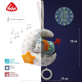 Fehn speldosa babyelefant i månen - broderi "Glow-in-the-dark" med låten "The moon has risen" - plyschleksak som hjälper dig att somna - leksak för barn på resande fot och hemma - från 0+ månader Baby Toys Naty Shop