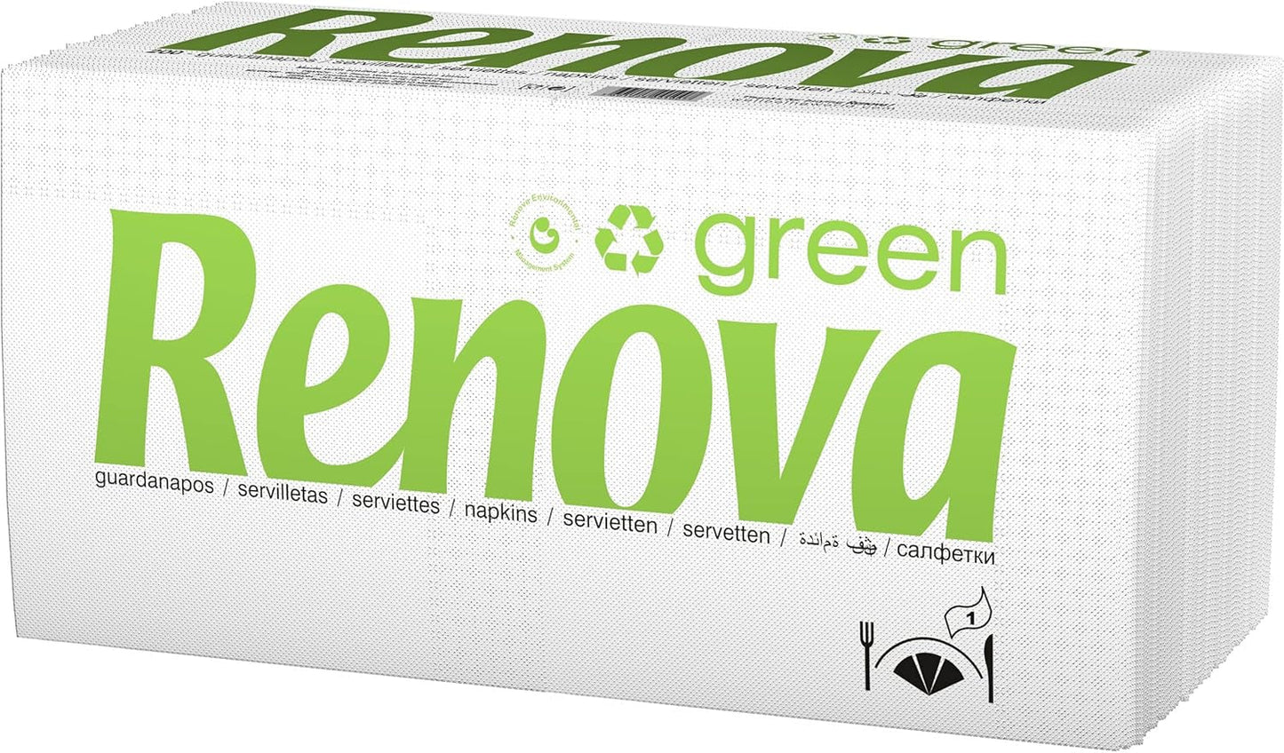 Renova - Renovagreen Tissues, 200 Tissues, Recycled Paper, European Ecolabel, Standard Size