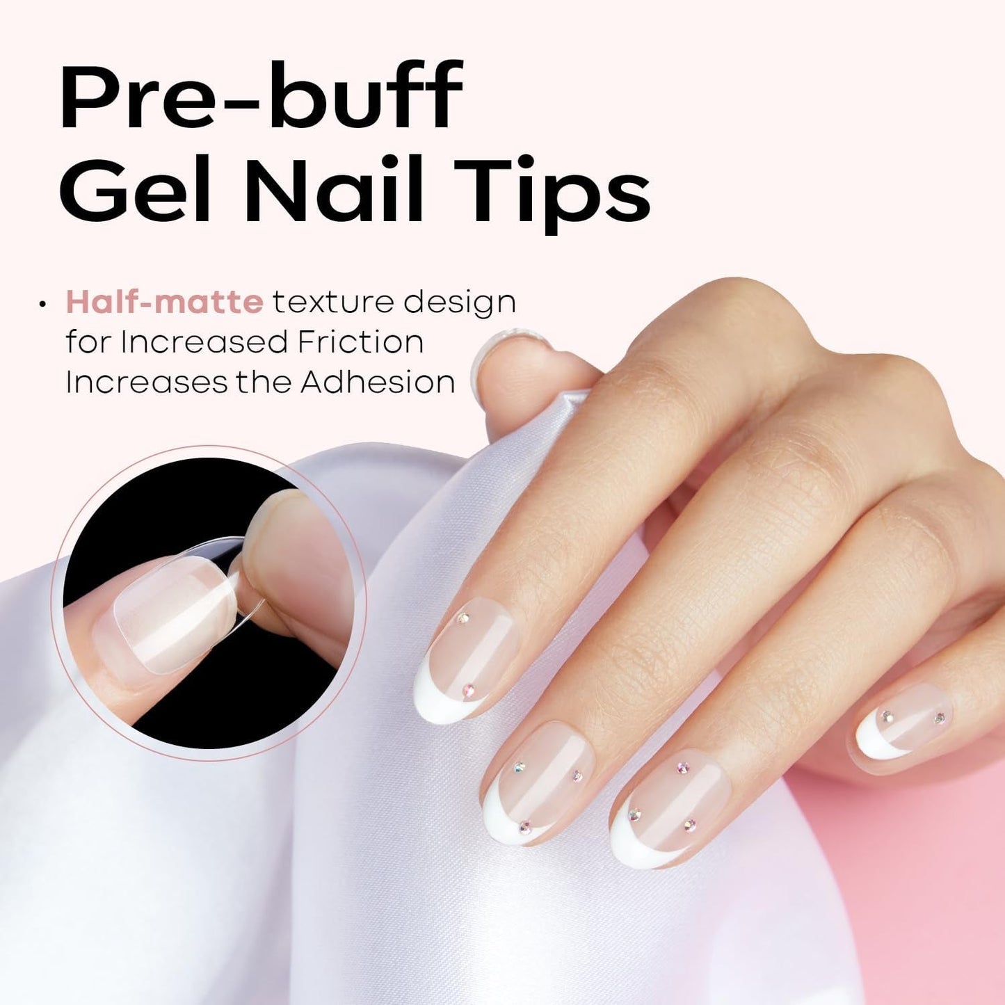 Modelones Nail Tips 510 Pieces - Heltäckande Nail Tips Set, Gel Tips Set, Pre-Polish PMMA Resin Nail Tips, Konstgjorda naglar för lim på Nail Art DIY, Short Squoval