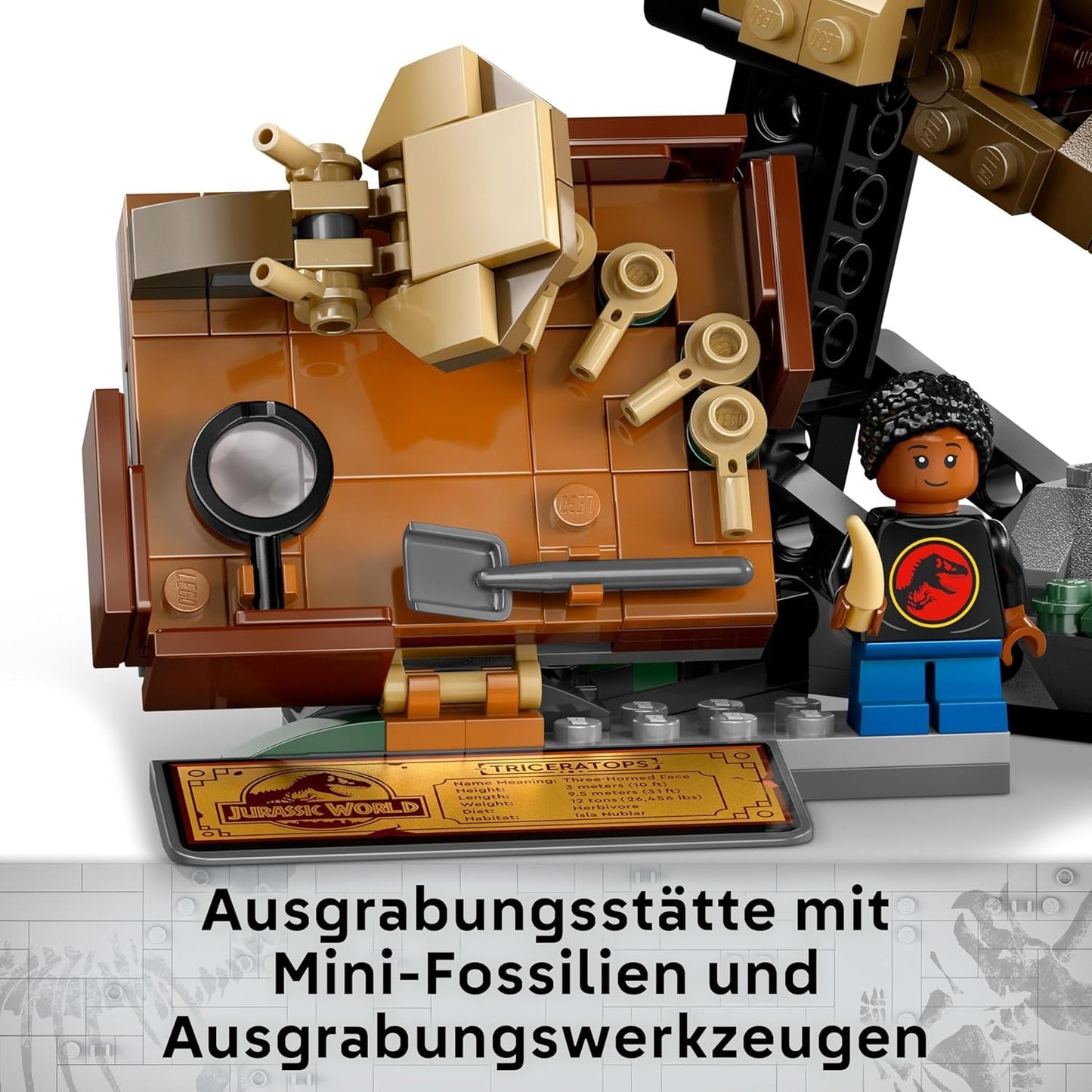 LEGO Jurassic World Dinosaur Fossils: Triceratops Skull Model, dinosaurie leksak för pojkar och flickor från 9 år, present till barn och fans Jurassic World 76969 Byggset Besuche den LEGO-Store