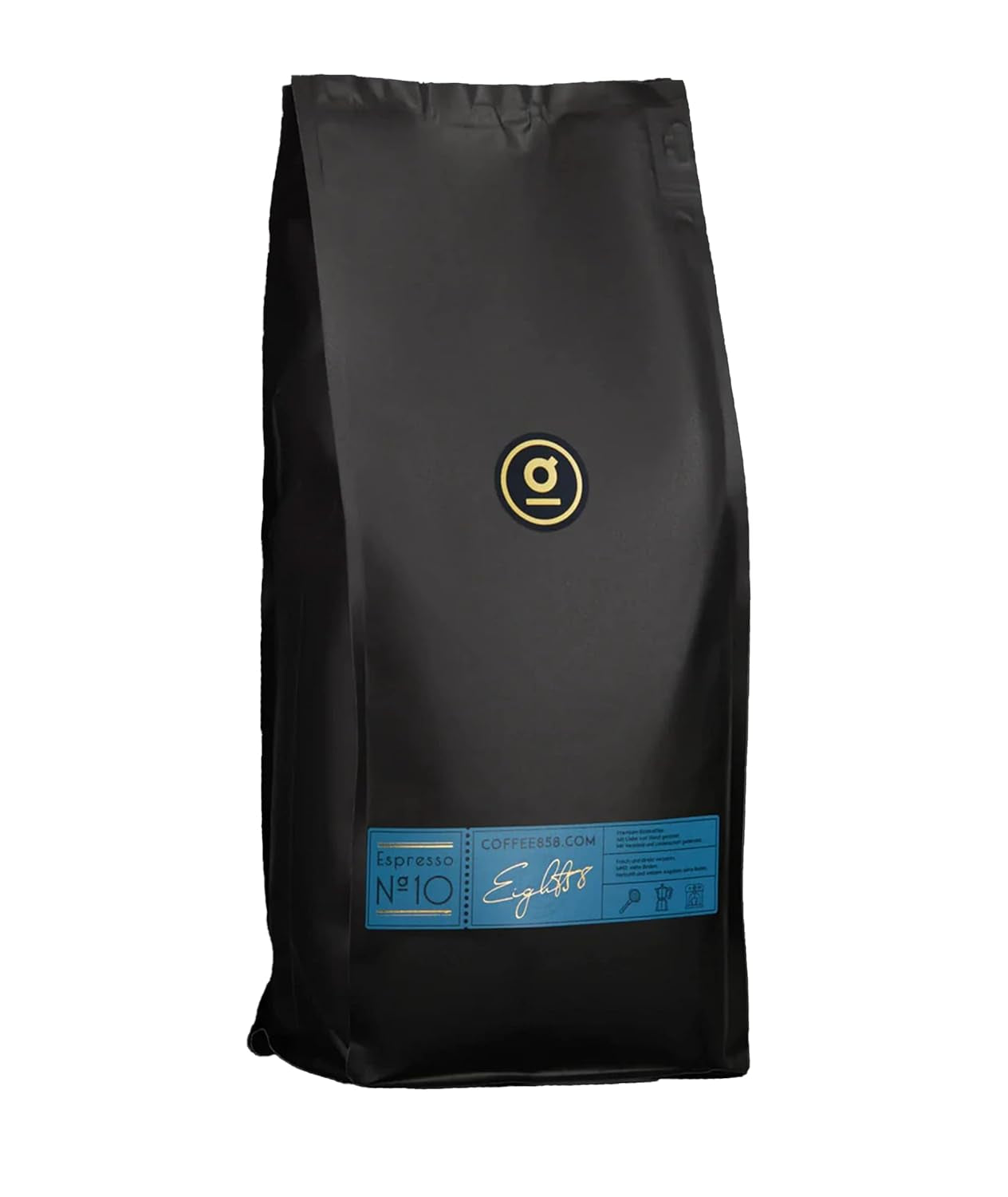 Espresso N°10 från Coffee858 - Stark och kryddig espressoblandning, bestående av 70% Arabicabönor från Brasilien och 30% Robusta (1000g)