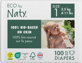 Eco-blöjor Eco från Naty Baby Eco-blöjor - ekologiska förstklassiga blöjor, miljövänliga, gjorda av växtbaserade material, idealiska för känslig babyhud (storlek 5 - 80 st)