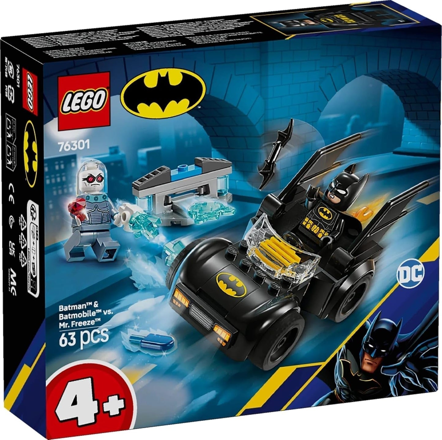 LEGO DC Batman: Batman & Batmobile vs. Mr. Freeze - Superhjältebilleksak med 2 minifigurer - Isskytt med eldelement - Present till pojkar och flickor från 4 år 76301 Byggset Besuche den LEGO-Store