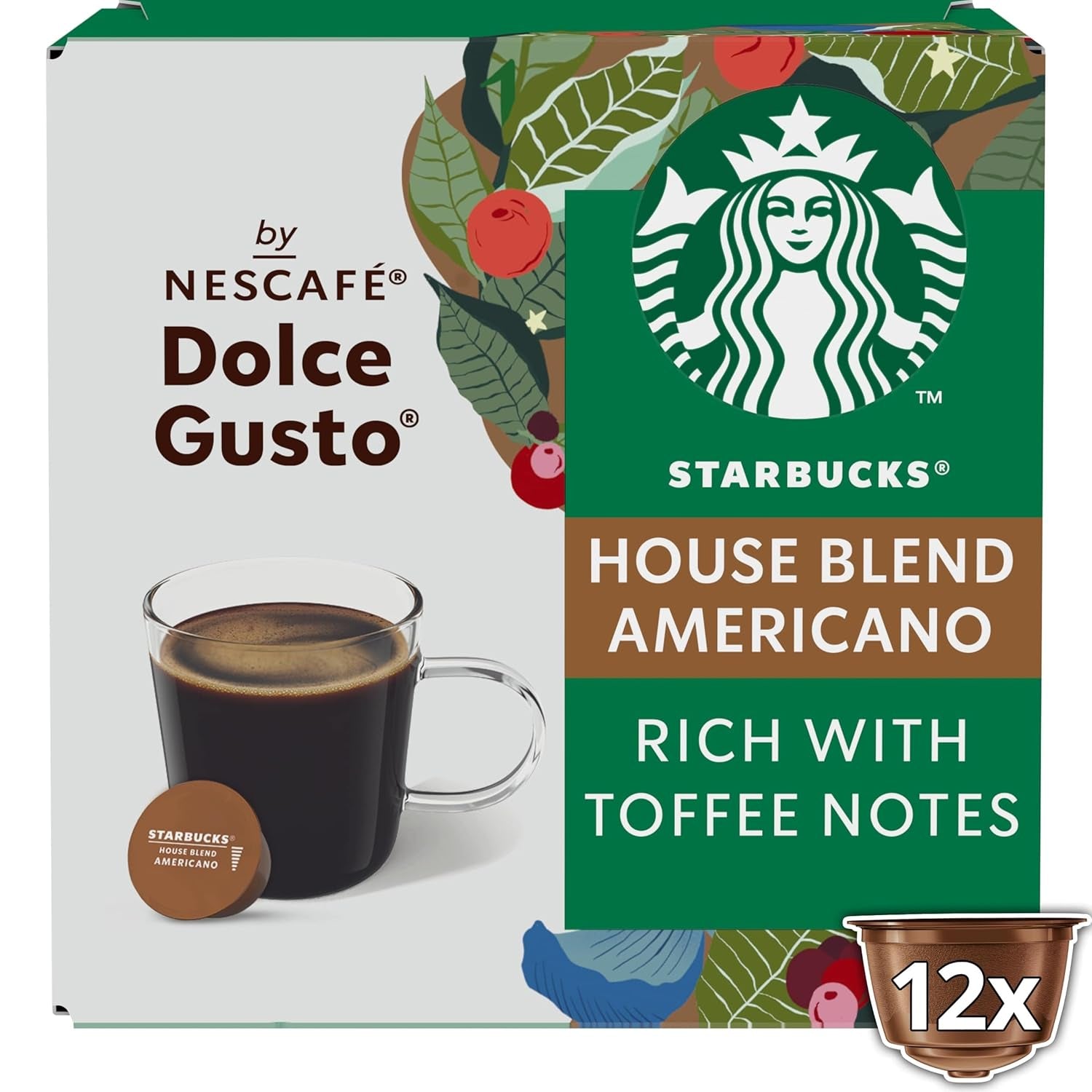 STARBUCKS House Blend av Nescafé Dolce Gusto, Mittlere Röstung, Kaffeekapseln 6 x 12 (72 Kapseln)