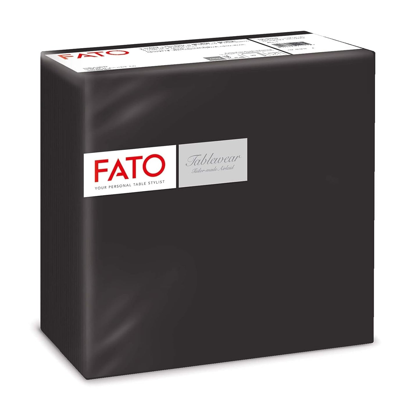Fato - torra pappersservetter, luftlagda, tygeffekt, paket med 50 servetter, storlek 40X40 vikta i 4, färg svart