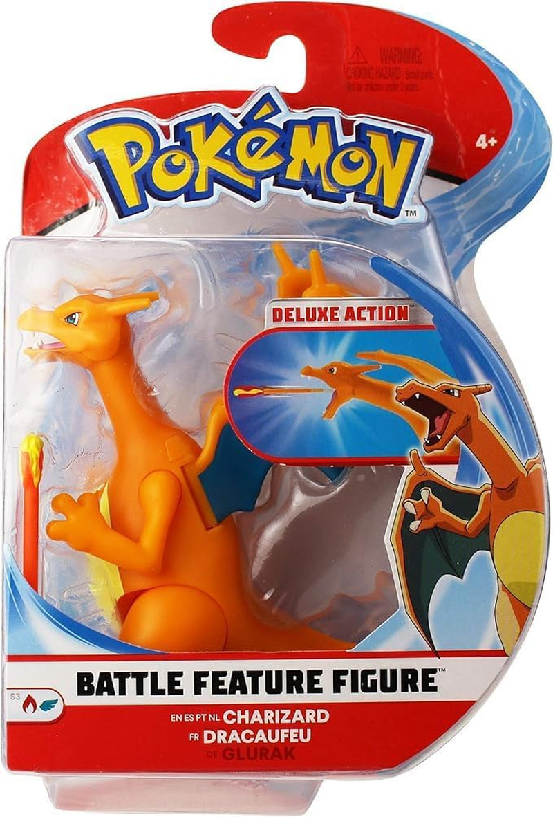 Pokémon PKW0368 - Battle Feature Figure - Glurak Official Movable Figur 11,5 cm Actionfigurer Naty Shop